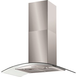 Baumatic Curved Glass 90cm Chimney Hood in Stainless Steel - BT9.3GL