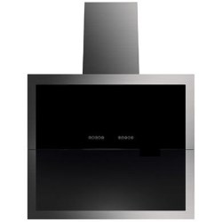 Rangemaster 86910 Galaxy Angled 90cm Chimney Hood in Stainless Steel and Black Glass - RMG4HD90SG