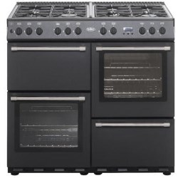 Belling Country Classic 100cm Dual Fuel Range Cooker in Black - 444449440