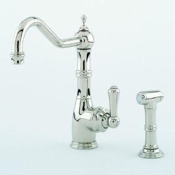 Perrin and Rowe Country Collection Aquitaine Single Lever Monobloc Mixer Tap with Rinse - 4746CP