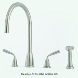 Perrin and Rowe Contemporary Collection Titan Three Hole Mixer Tap With C Spout With Rinse Option - 4876NI