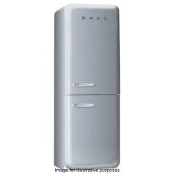 Smeg 50s Style Left Hand Hinged Freestanding Fridge Freezer in Silver - FAB32YX