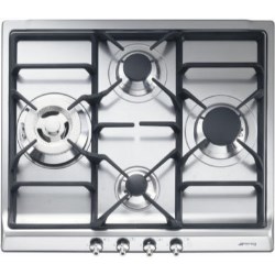 Smeg Classic 60cm Gas Hob in Stainless Steel with Cast Iron Pan Stands - SER60SGH3