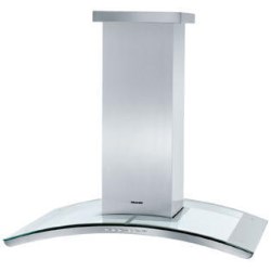 Miele Curved Glass 100cm Island Hood in Stainless Steel for use with an External Motor - DA5100DEXTss+glass
