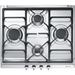 Smeg Classic 60cm Gas Hob in Stainless Steel with Cast Iron Pan Supports - SE60SGH3