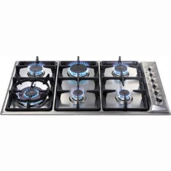 CDA Six Burner Gas Hob with FSD in Stainless steel