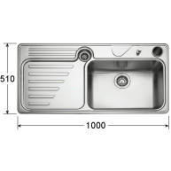 Franke Franke Largo Single Bowl LH Drainer Sink - LAX614L