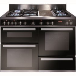 CDA 120cm Multiple Cavity Range Cooker Electric Ovens 6 Burner Gas Hob and Griddle in Stainless steel - RV1200SS