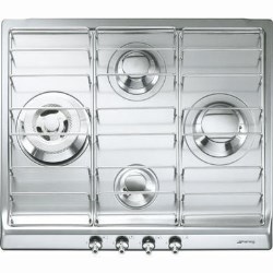 Smeg 60cm "Classic" Gas hob with Stainless steel pan stands - SER60SX3