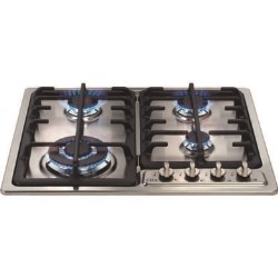 CDA 60cm Four Burner Gas Hob with FSD in Stainless steel