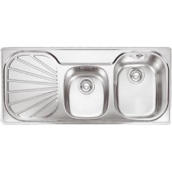 Franke Erica One and Three Quarter Bowl Left Hand Drainer Silk Steel Sink - EUX621L