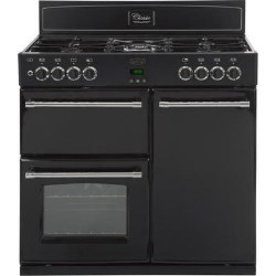 Belling Classic 900DFT 90cm Dual Fuel Range Cooker in Black - 444440378