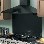 Rangemaster 90cm Chimney Hood in Black and Chrome