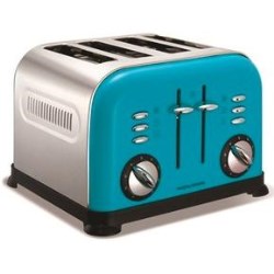 Morphy Richards 44799 4 Slice Cyan Blue Accents