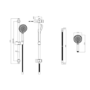 Chrome Round Easy Adjustable Height Slide Rail Kit with Hand Shower