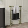 Black and Brass Traditional Column Radiator with Towel Rail 952 x 659mm - Regent