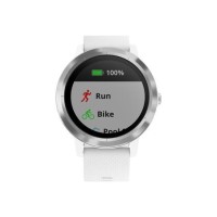 Garmin Vivoactive 3 - Stainless Steel with White Silicone Band