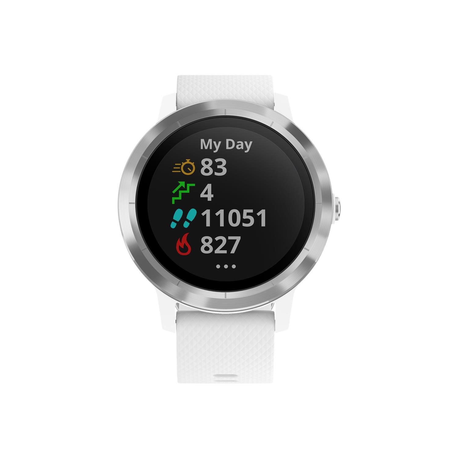 Garmin Vivoactive Stainless Steel with White Silicone Band 010