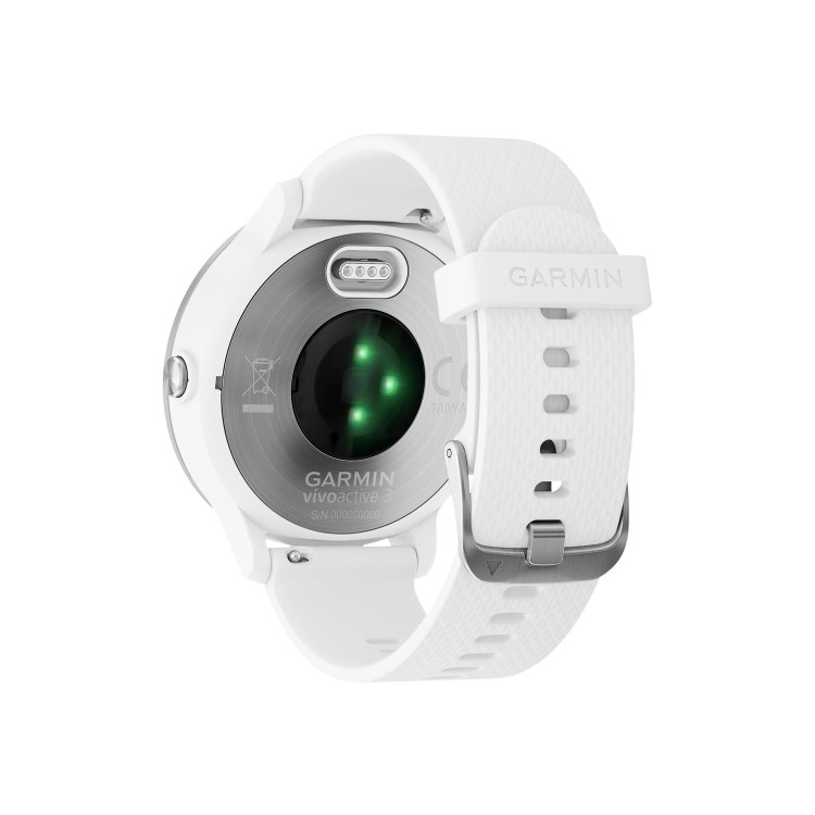 Garmin Vivoactive 3 - Stainless Steel with White Silicone Band