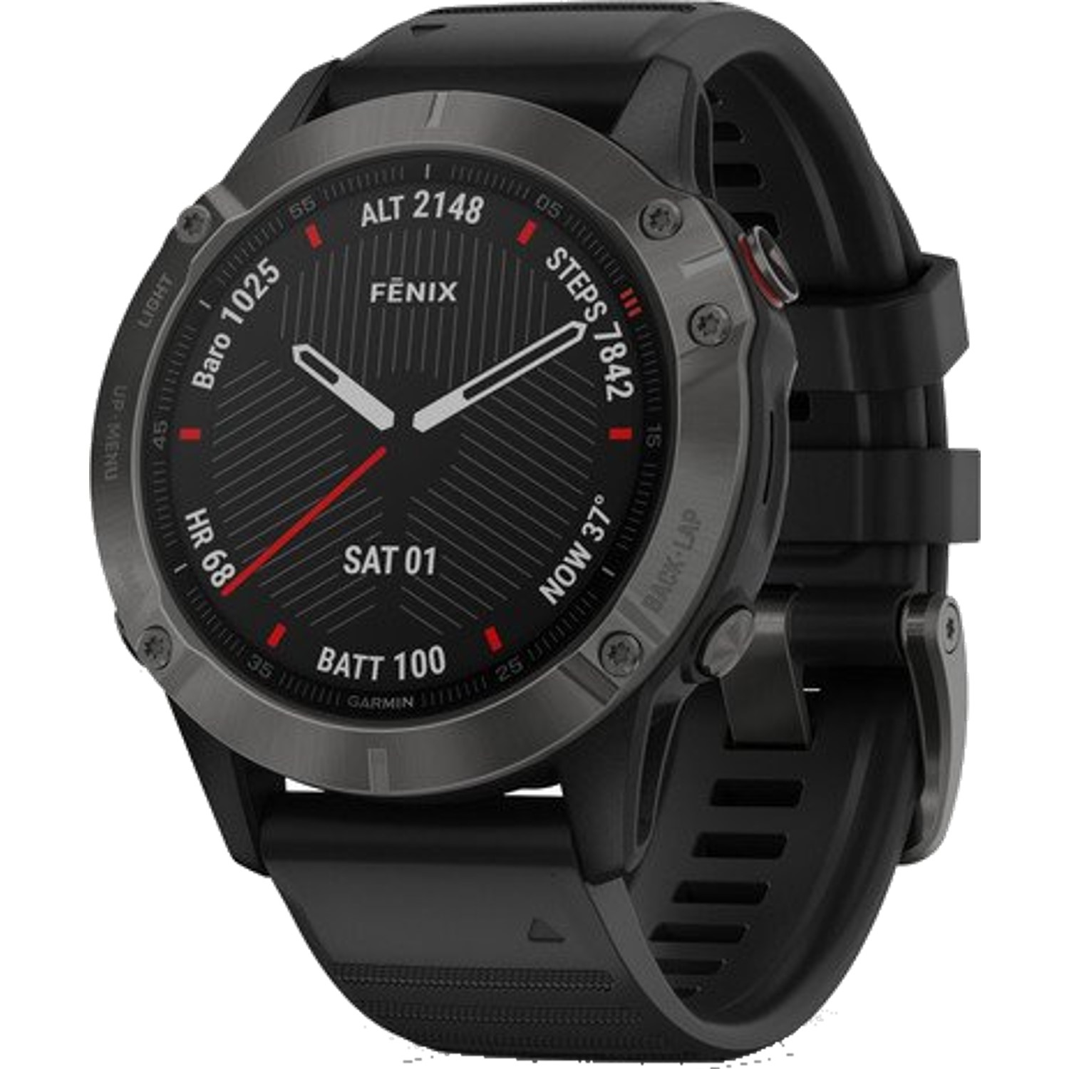 Garmin Fenix 6 Sapphire 47mm Carbon Grey with Black Band