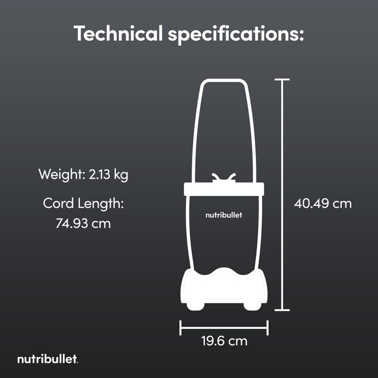 Nutribullet 02775 McLaren Portable Blender with USB Rechargeable Battery - Grey