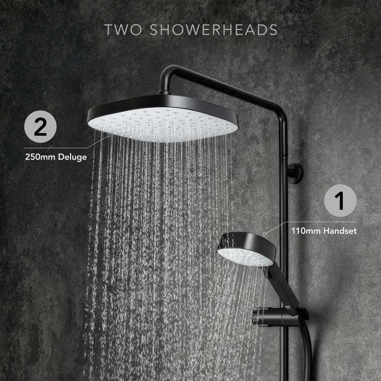Mira Opero Dual Black Thermostatic Mixer Shower