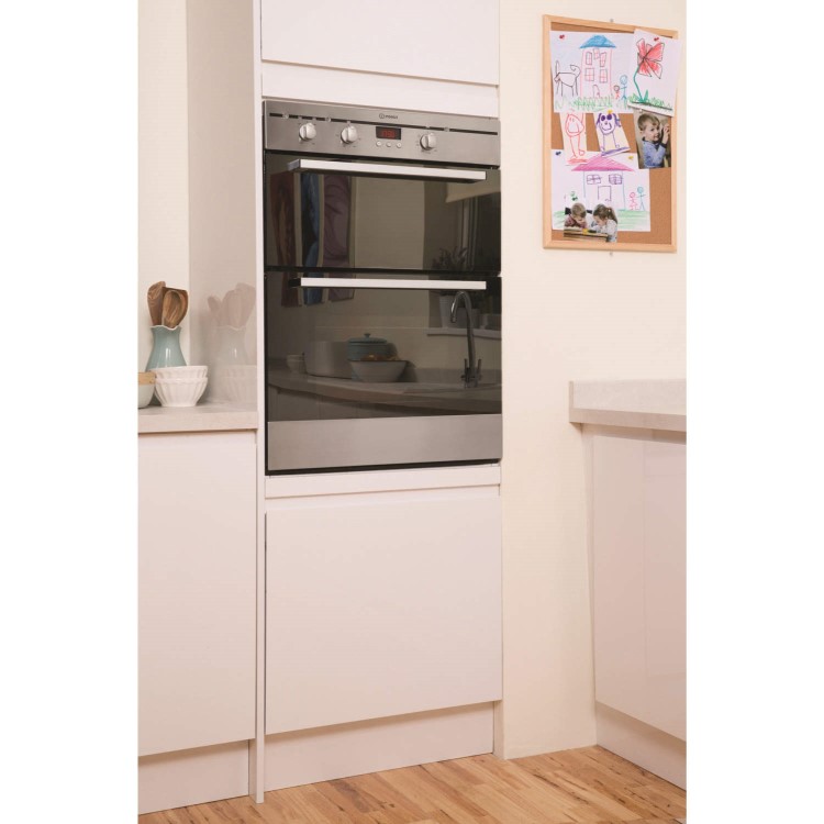 GRADE A1 - As new but box opened - Indesit FIMDE23IXS Multifunction Electric Built-in Double Oven Stainless Steel