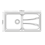 Carron Phoenix Zeta 100 Single Bowl Chrome Stainless Steel Kitchen Sink- Reversible Drainer