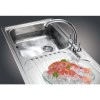 Single Bowl Chrome Stainless Steel Kitchen Sink with Right Hand Drainer - Franke Galassia