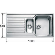 GRADE A3 - Heavy cosmetic damage - GRADE A2 - Minor Cosmetic Damage - Franke ASX651 Ascona 1.5 Bowl Reversible Stainless Steel Sink