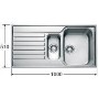 GRADE A3 - Heavy cosmetic damage - GRADE A2 - Minor Cosmetic Damage - Franke ASX651 Ascona 1.5 Bowl Reversible Stainless Steel Sink