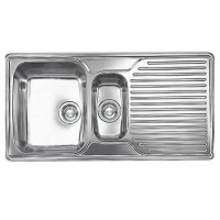 1.5 Bowl Chrome Stainless Steel Kitchen Sink with Right Hand Drainer - Franke Ariane