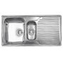 1.5 Bowl Chrome Stainless Steel Kitchen Sink with Right Hand Drainer - Franke Ariane
