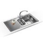 1.5 Bowl Chrome Stainless Steel Kitchen Sink with Right Hand Drainer - Franke Ariane