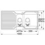 1.5 Bowl Chrome Stainless Steel Kitchen Sink with Right Hand Drainer - Franke Ariane