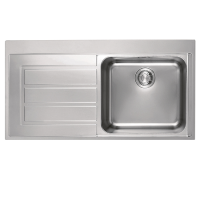 Franke Epos 611 Single Bowl Inset Swiss Edge Stainless Steel Kitchen Sink with Left Hand Drainer