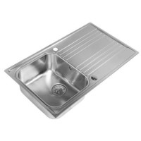 Carron Phoenix Rapid 90 Single Bowl Inset Chrome Stainless Steel Kitchen Sink with Reversible Drainer Carron Phoenix Rapid 90 Single Bowl Inset Chrome Stainless Steel Kitchen Sink with Reversible Drainer