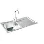 Carron Phoenix Rapid 90 Single Bowl Inset Chrome Stainless Steel Kitchen Sink with Reversible Drainer