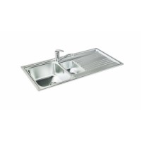 Carron Phoenix Rapid 150 1.5 bowl Chrome Stainless Steel Kitchen Sink- Reversible Drainer Carron Phoenix Rapid 150 1.5 bowl Chrome Stainless Steel Kitchen Sink- Reversible Drainer