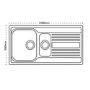 Carron Phoenix Rapid 150 1.5 bowl Chrome Stainless Steel Kitchen Sink- Reversible Drainer