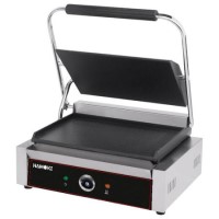 Hamoki PG-MB Single Large Bistro Contact Grill Smooth Flat Top and Bottom Plates. 13 amp Plug In Panini Grill