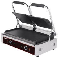 Hamoki PG-25F Twin Contact Grill. Flat Top and Bottom Plates. 2 x 13 amp Plug In Panini Grill