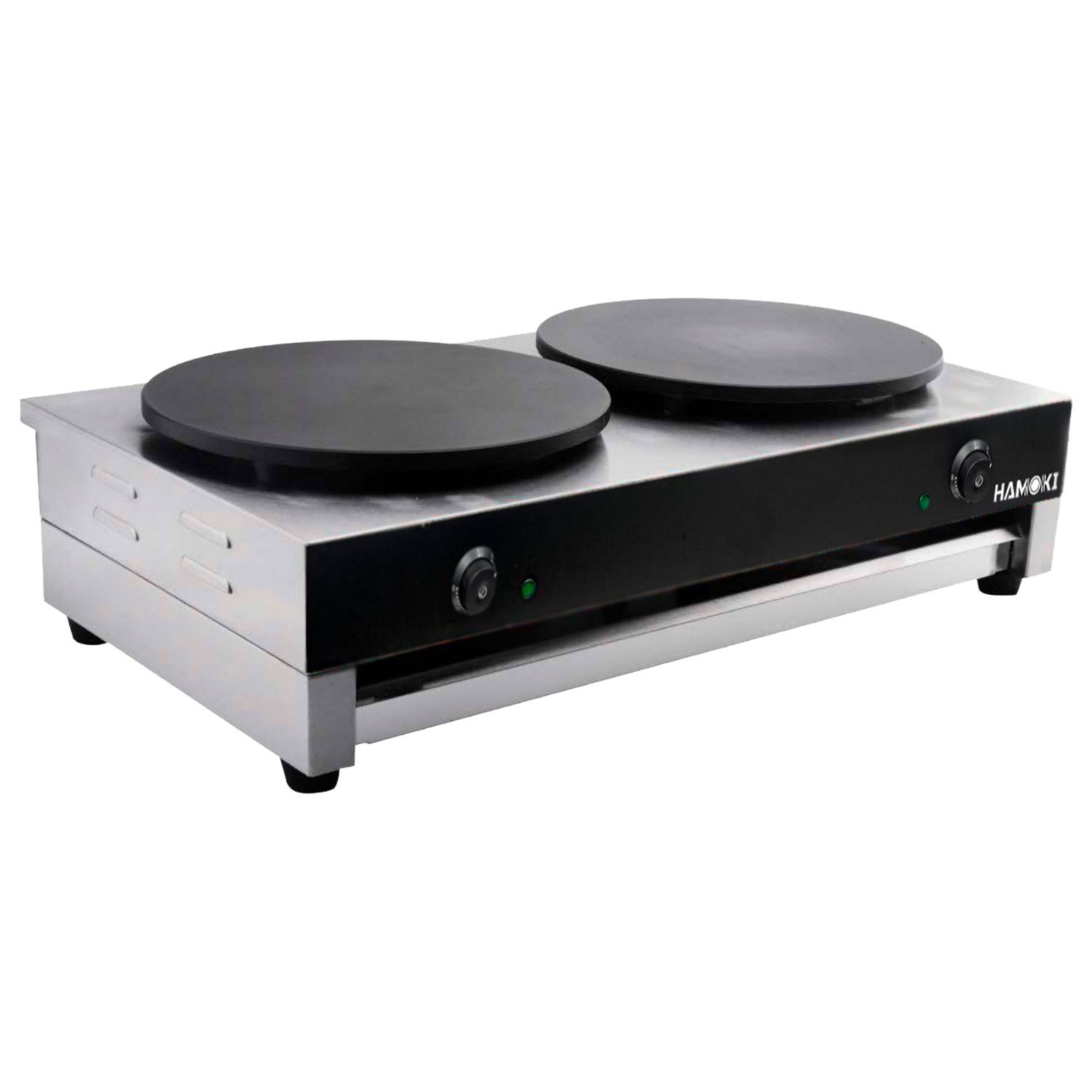 Hamoki CM-2 Twin Crepe Maker 2 x 400mm Cast Iron Plates Plug-In