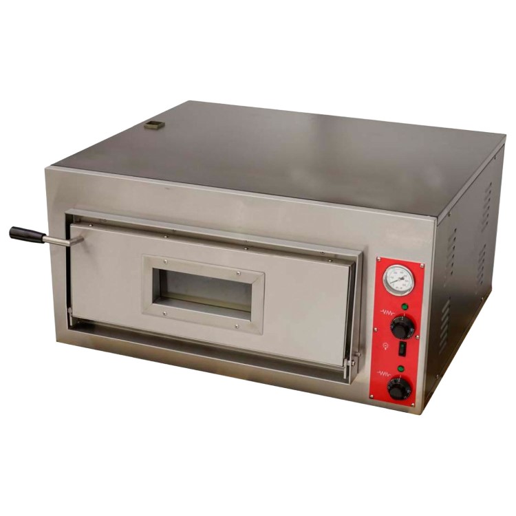 Hamoki PO-4 Single Deck Electric Pizza Oven 4 x 14" Pizzas -700mm Deck - Up To 500C. Single Phase 4.8kW