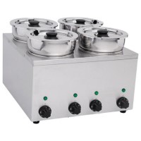 Hamoki BMP-4x4 Round Pot Wet Bain Marie 4 x 3.5ltr Pots. 13 Amp Plug In
