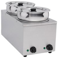 Hamoki BMP-7x2 Round Pot Wet Bain Marie 2 x 6.5ltr Pots. 13 Amp Plug In