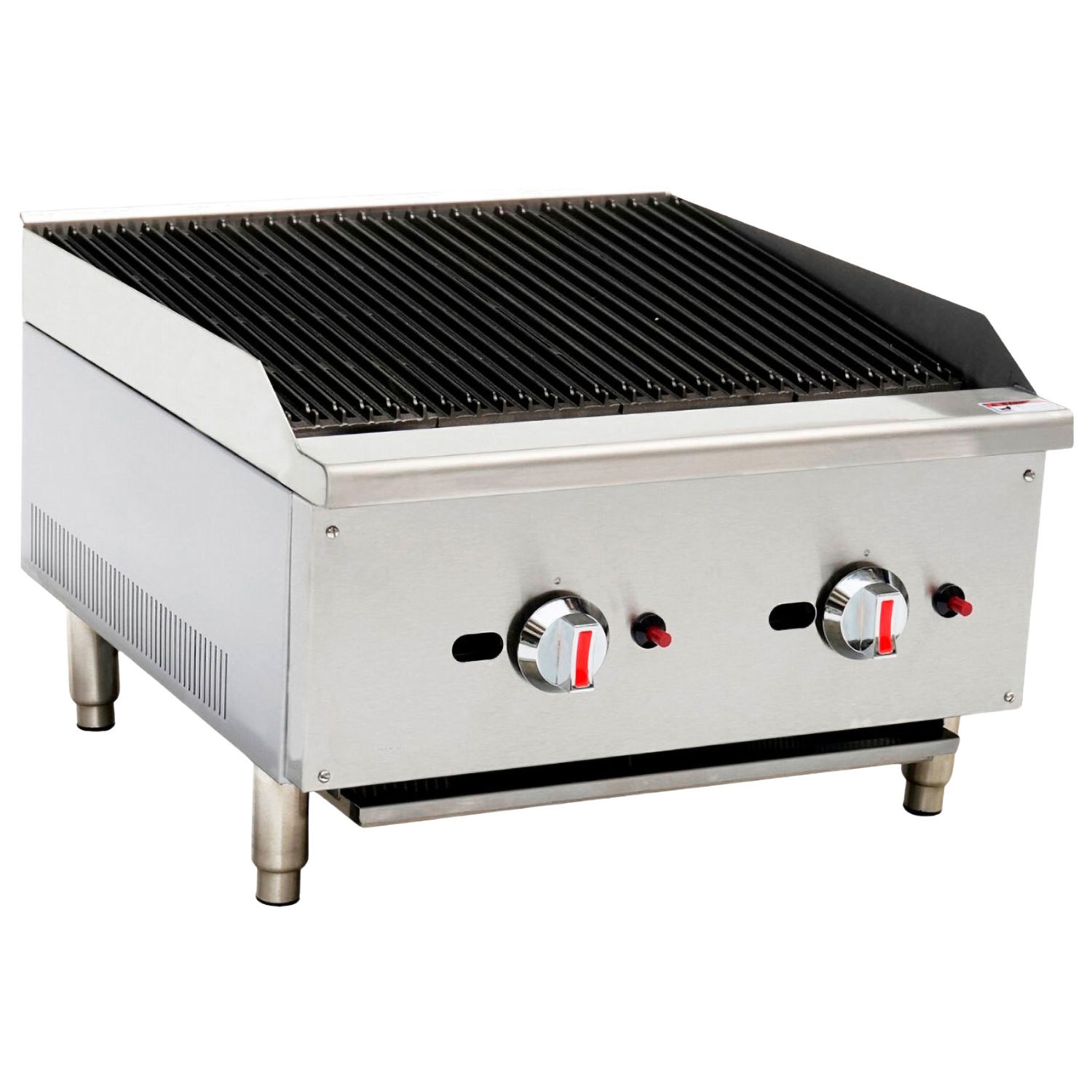 Hamoki Commercial Countertop Gas Chargrill 2 Burner 600Mm Wide Ecb-24Sx 101055