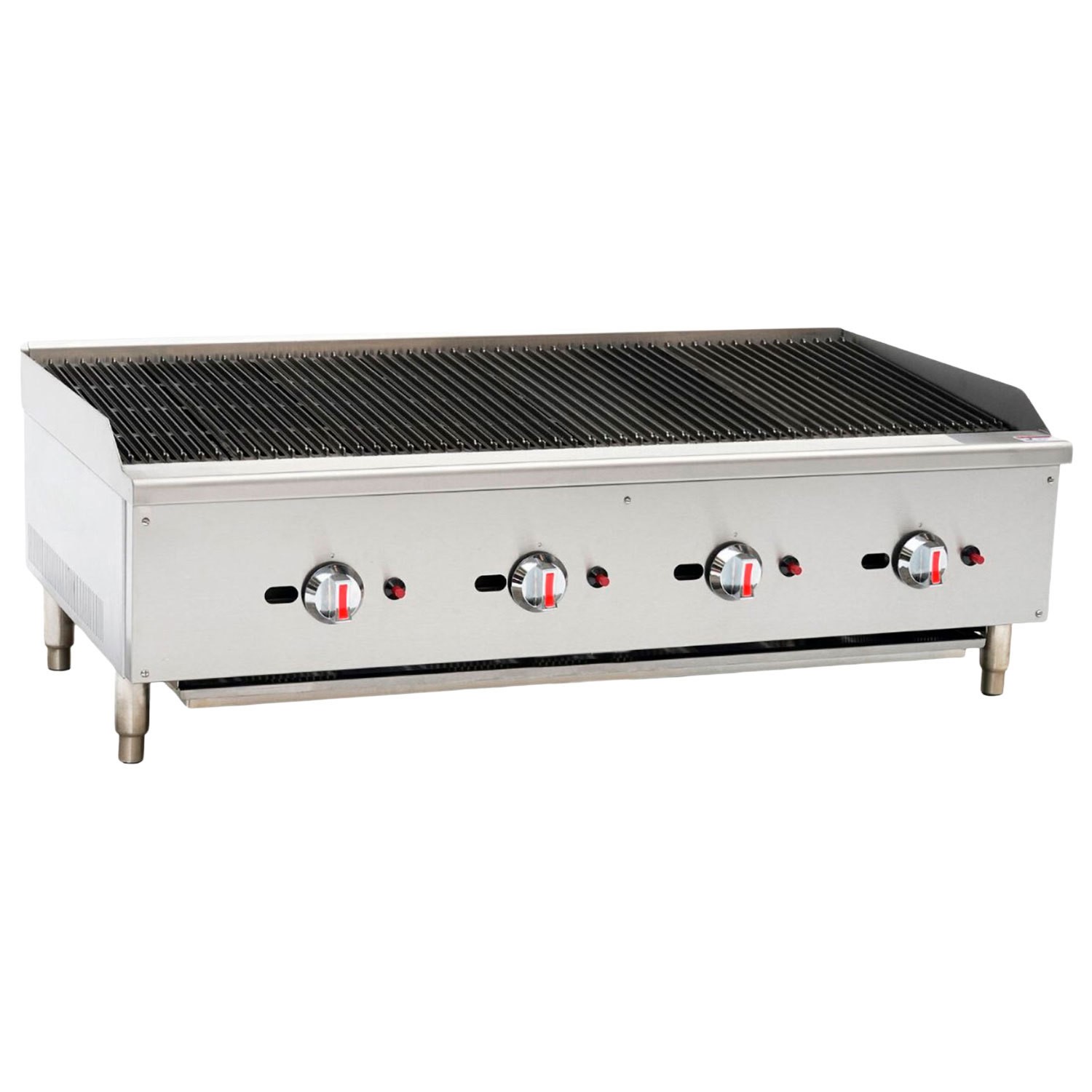 Hamoki Commercial 4 Burner Countertop Gas Chargrill 1200Mm Wide Nat Gas Ecb-48Sx 101057