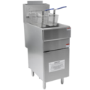 Hamoki GF90 Commercial Nat Gas Fryer Twin Baskets 23ltr Single Tank - 3 Burner 90000 Btu/hr - Freestanding INC FREE LPG Conversion Jets