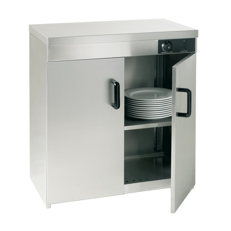 Hamoki HC-2 Hot Cupboard - Plate Warmer Double Door - Holds Up To 120 Plates. 13 Amp Fitted Plug
